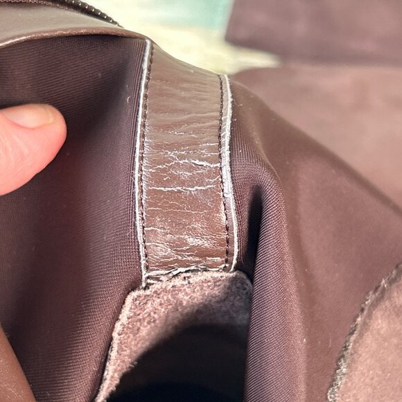 ROCKPORT Knee High Boot Womens 9.5M Brown Suede Stretch Calf Panel Pull On Wedge - Picture 14 of 15